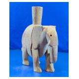 Carved Wooden Elephant Sculpture Table Lamp Base