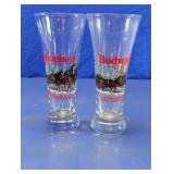 Vtg. 1989 Budweiser Clydesdale Pilsner Glasses Duo