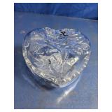 Heart-Shaped Frosted Rose Glass Trinket Dish Set