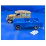 Vtg Japan Tin Ambulance & Plastic Toy Truck