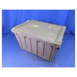 Heavy-Duty Plastic Attached Lid Storage Tote