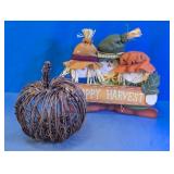 Harvest Scarecrow & Grapevine Pumpkin Decor