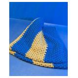 Blue & Tan Crocheted Textile