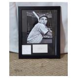 Framed Yogi Berra Photograph w/ Signed Index Card
