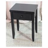 Black Wooden Nightstand Table