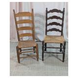 Wooden Ladder Back Woven Seat Chairs