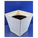 White Square & Black Round Planters Set