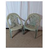 Green Plastic Rose Lattice Lawn Chairs