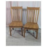 Wooden Slat-Back Side Dining Chairs