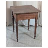 Wooden Turned-Leg Side Table