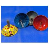 Vintage Litho Tin Toy Hand Bells Lot