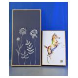 Framed Floral & Horse Wall Art