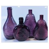 Vintage Purple Amethyst Glass Bottle Lot