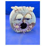 Distressed Metal Owl Decorative Birdhouse