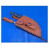 Chinese Style Cleaver Knife with Leather Sheath