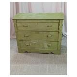 Green Wooden 3-Drawer Accent Chest