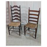 Wooden Ladder Back Woven Seat Chairs