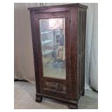 Wooden Mirrored Armoire Cabinet