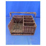 Wicker Tabletop Cutlery Organizer Basket
