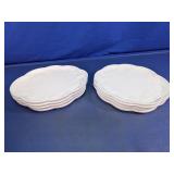 Vtg White Milk Glass Embossed Fruit Plates
