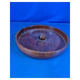 Vtg Wooden Chip Dip Serving Tray Round Bowl