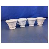 Vtg Milk Glass Harvest Grape Punch Cups Set
