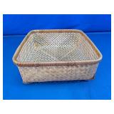 Woven Bamboo Square Catchall Tray Basket