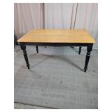 Two-Tone Wood Dining Table Turned Legs