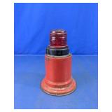 Vtg K-D Lamp Co. Red Glass Safety Beacon Light