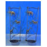 Decorative Metal Safari Animal Candle Holders Set