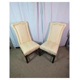 Pair of Vtg Upholstered High-Back Chairs