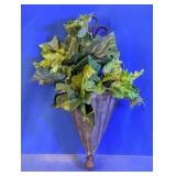 Metal Wall Pocket Faux Ivy Planter Arrangement