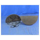 Black Half-Moon Wall Shelf and Hook Rack Set
