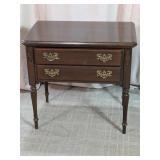 Vintage Ethan Allen 2-Drawer Wooden Side Table
