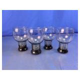 Smoky Grey Glass Pedestal Wine Glasses