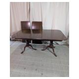 Ethan Allen Extension Pedestal Dining Table & 2