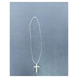 925 Silver and Diamond Fancy Cross Pendant