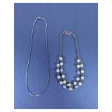 Faux Pearl Multi-Strand & Silver-Tone Necklace