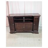 Dark Wood Media Console TV Stand Storage Cabinet