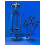 Ornate Scrollwork Metal Candle Holder Set
