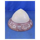 Vintage Pink Glass Floral Light Shade