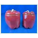 Red Apple Glass Canister Set