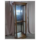 Illuminated Wood & Glass Curio Display Cabinet