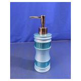 Decorative Blue Beaded Soap Dispenser