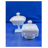 White Milk Glass Covered Dishes
