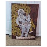 Vintage Framed Batik Fabric Asian Wall Art