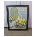 Framed Vintage Floral Garden Wall Art Print