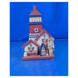 Nautical Wooden Lighthouse Tabletop Figurine