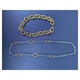 Vtg Gold Tone & Two-Tone Chain Jewelry Duo