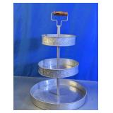 3-Tier Galvanized Metal Display Tray Stand